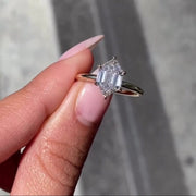 2 CT Hexagon Cut Moissanite Engagement Ring